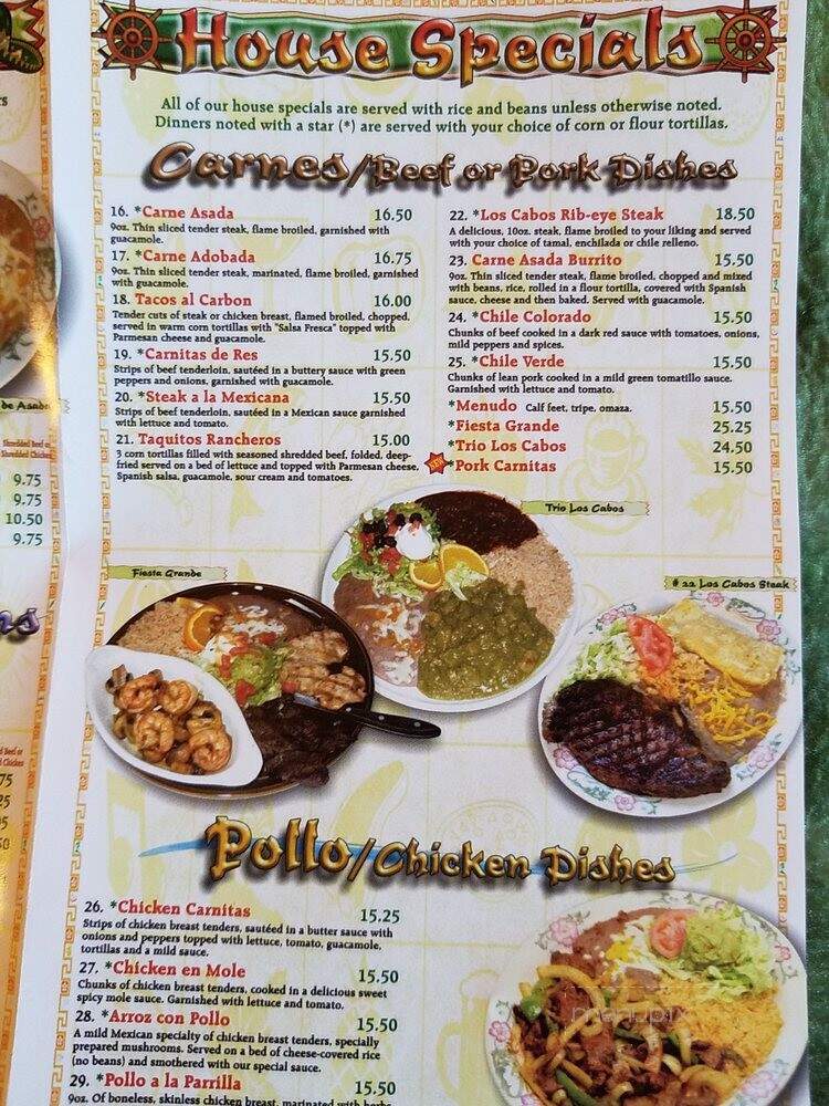 Los Cabos Mexican Restaurant - Creswell, OR menu_pic