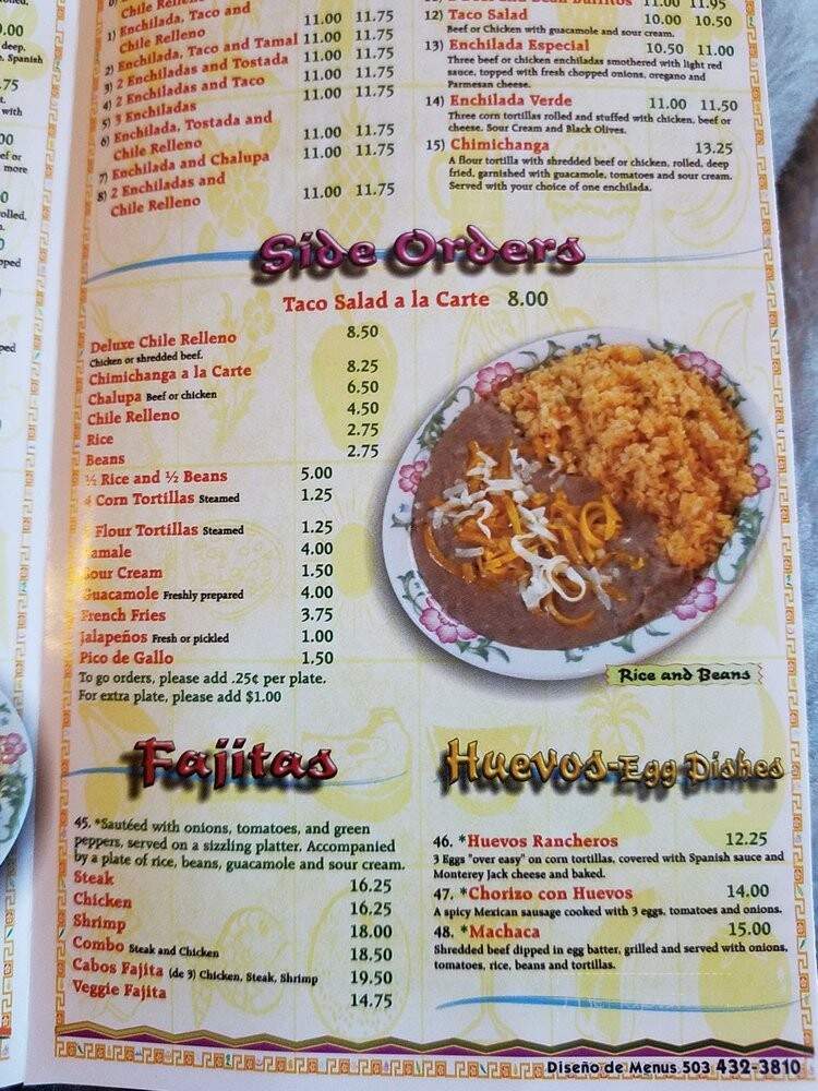 Los Cabos Mexican Restaurant - Creswell, OR menu_pic