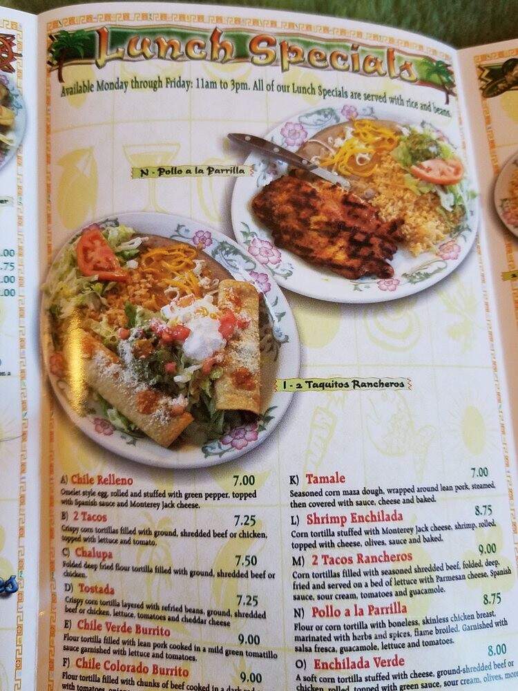 Los Cabos Mexican Restaurant - Creswell, OR menu_pic