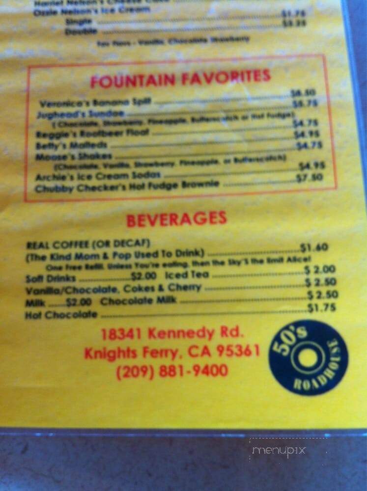 50's Roadhouse Restaurant - Knights Ferry, CA