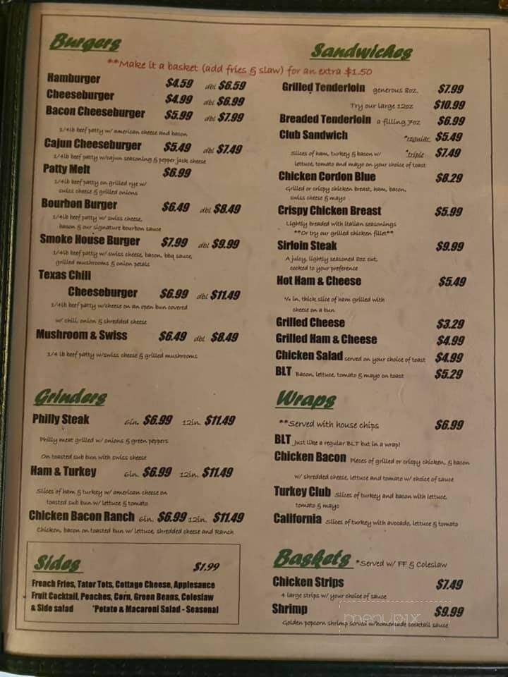 Journey's End Incorporated - Bourbon, IN menu_pic