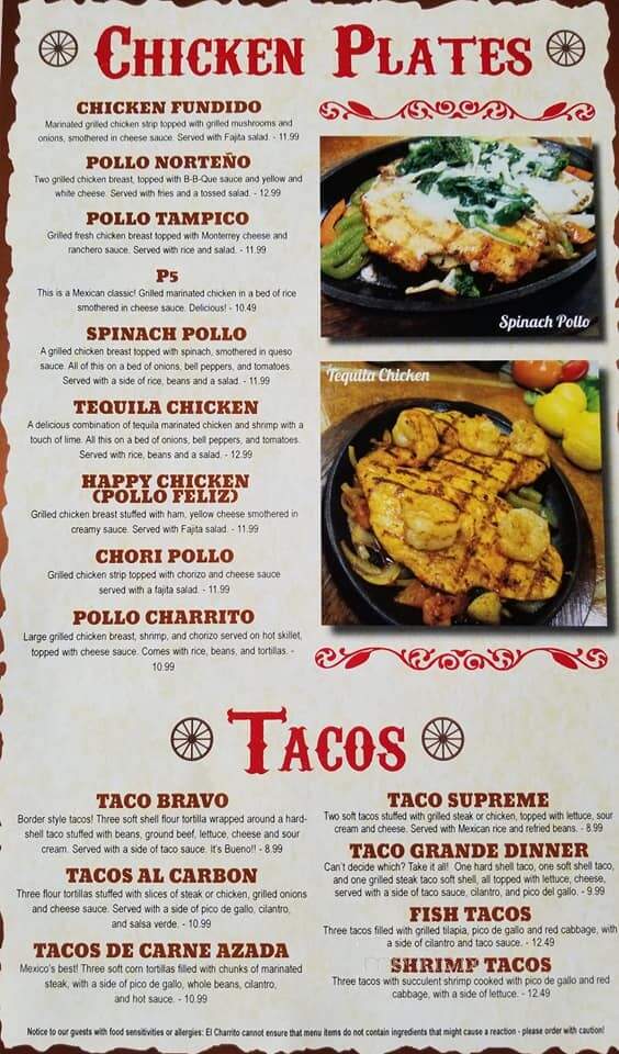 El Charrito - Water Valley, MS menu_pic