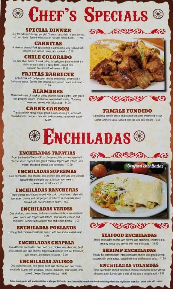 El Charrito - Water Valley, MS menu_pic