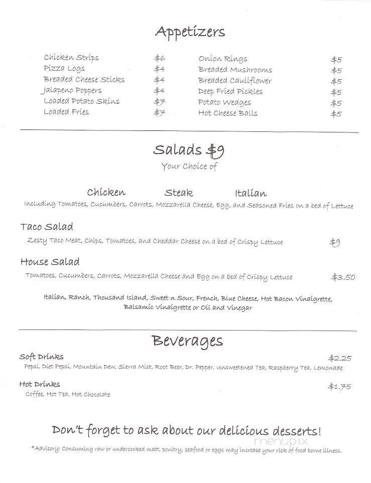 Hut Family Restaurant - Brockway, PA menu_pic
