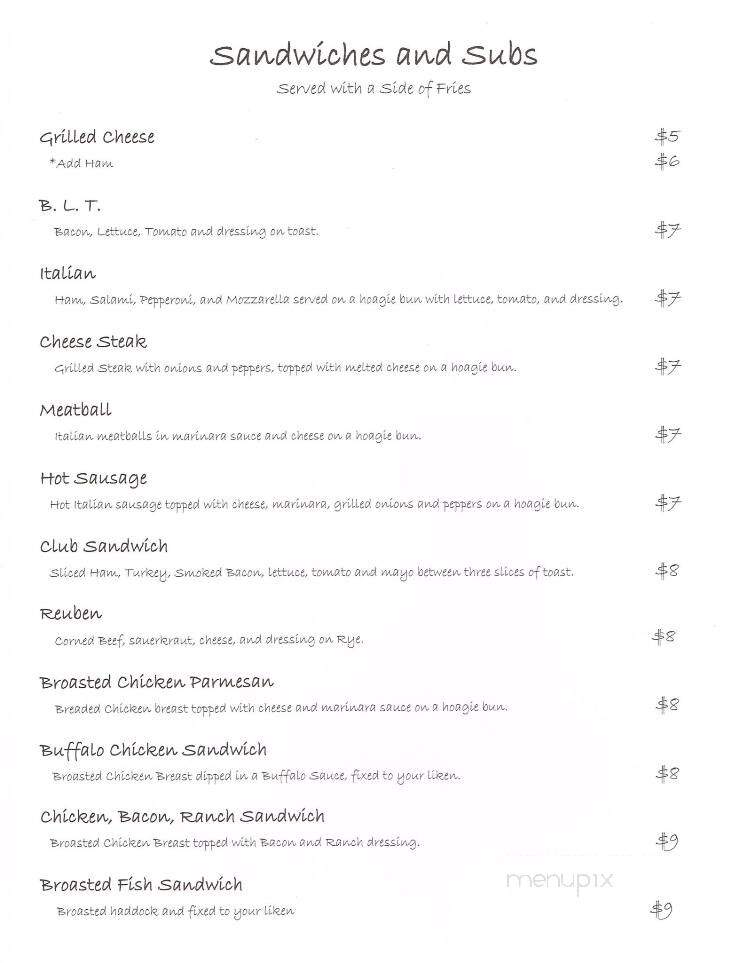 Hut Family Restaurant - Brockway, PA menu_pic