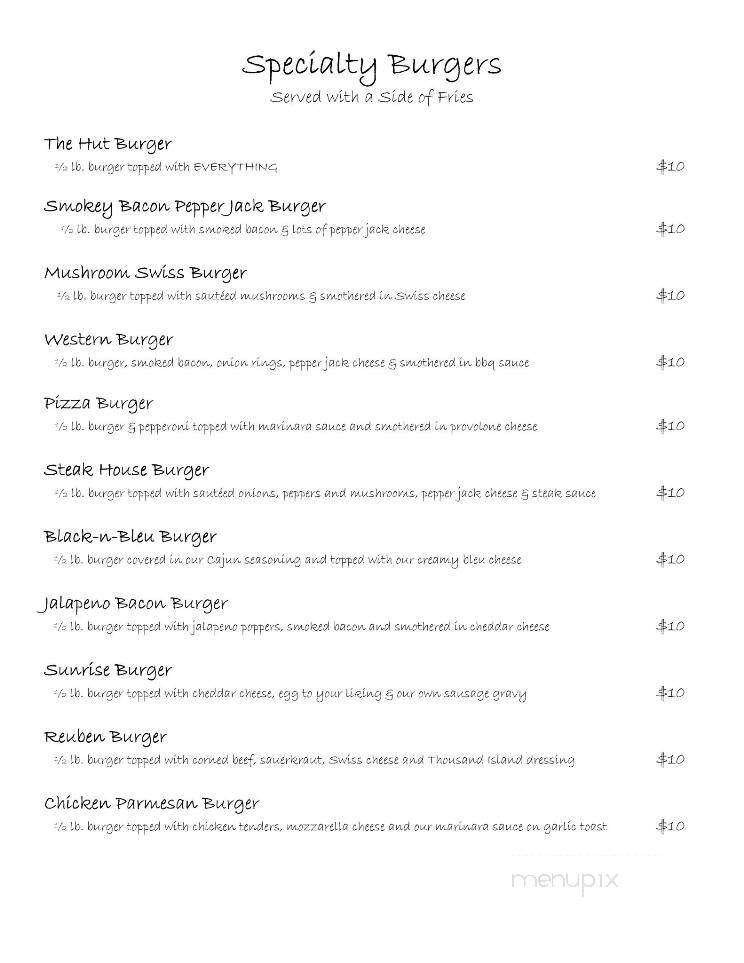 Hut Family Restaurant - Brockway, PA menu_pic