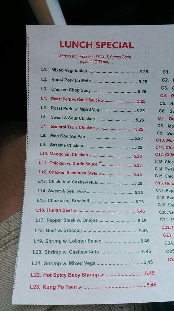 Dwight Chinese Restaurant - Dwight, IL menu_pic