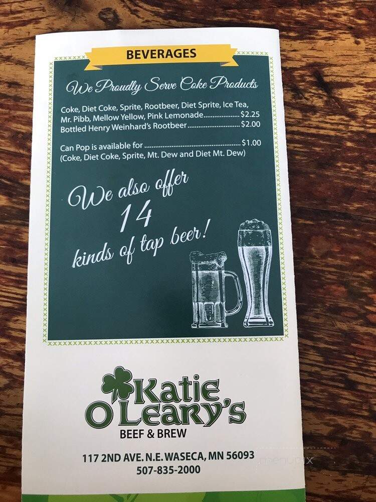 Katie O'Leary's Beef & Brew - Waseca, MN menu_pic