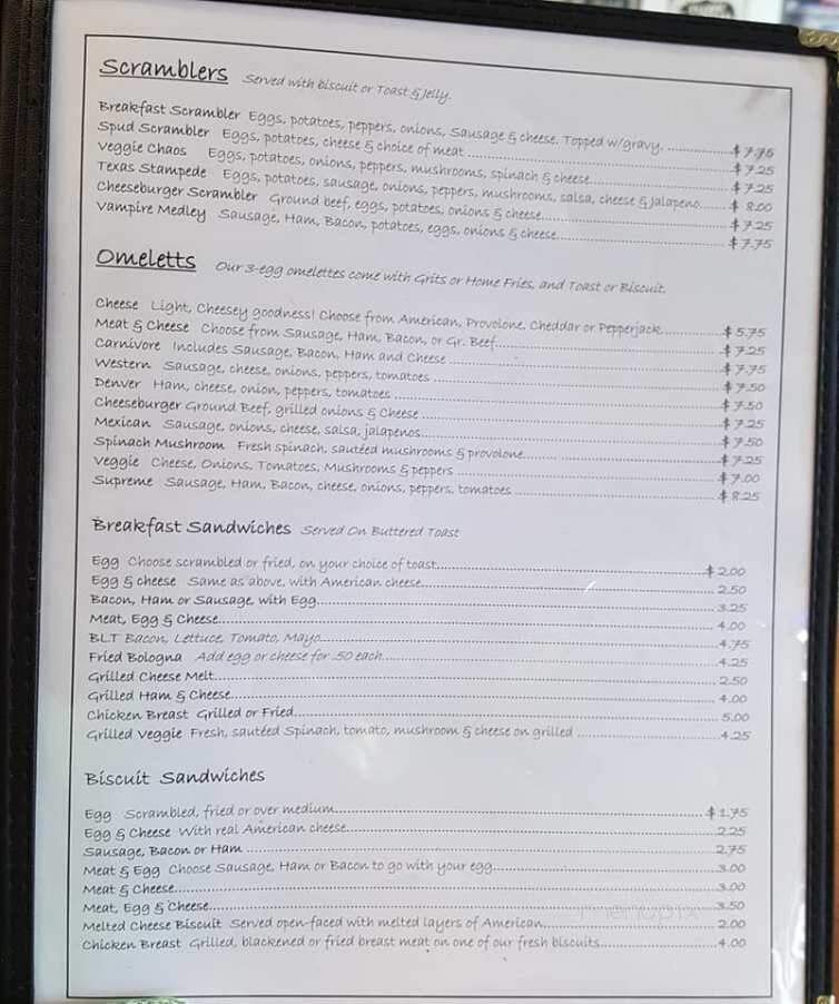 Franklin Cafe - Franklin, NC menu_pic