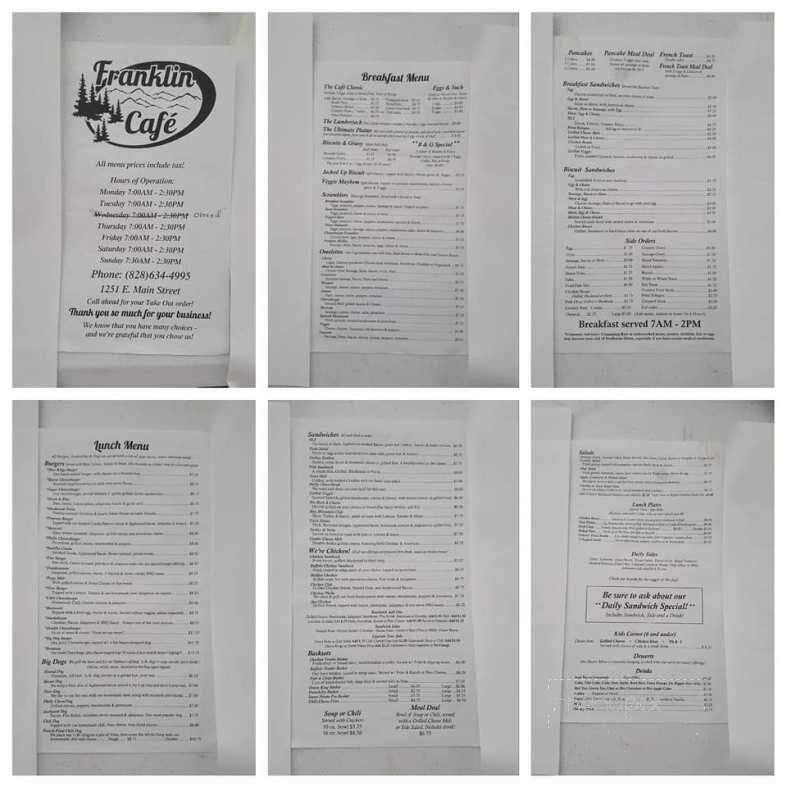 Franklin Cafe - Franklin, NC menu_pic
