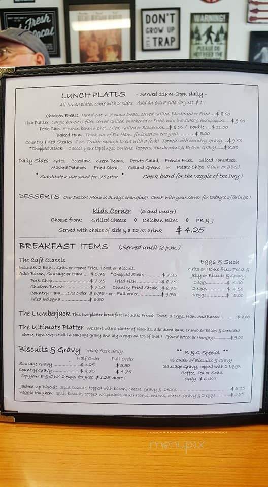 Franklin Cafe - Franklin, NC menu_pic