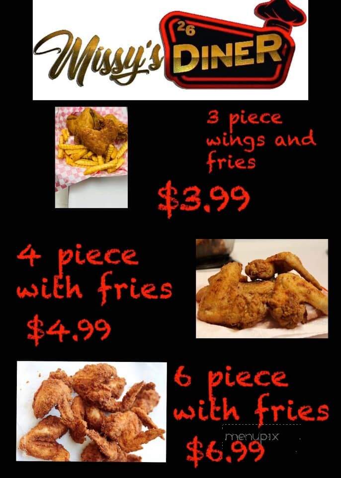 Missy's 26 Diner - Fayetteville, NC menu_pic