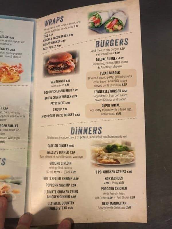 Depot - Neoga, IL menu_pic