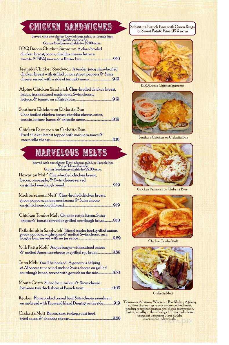 Friendship House Family Restaurant - Eagle River, WI menu_pic