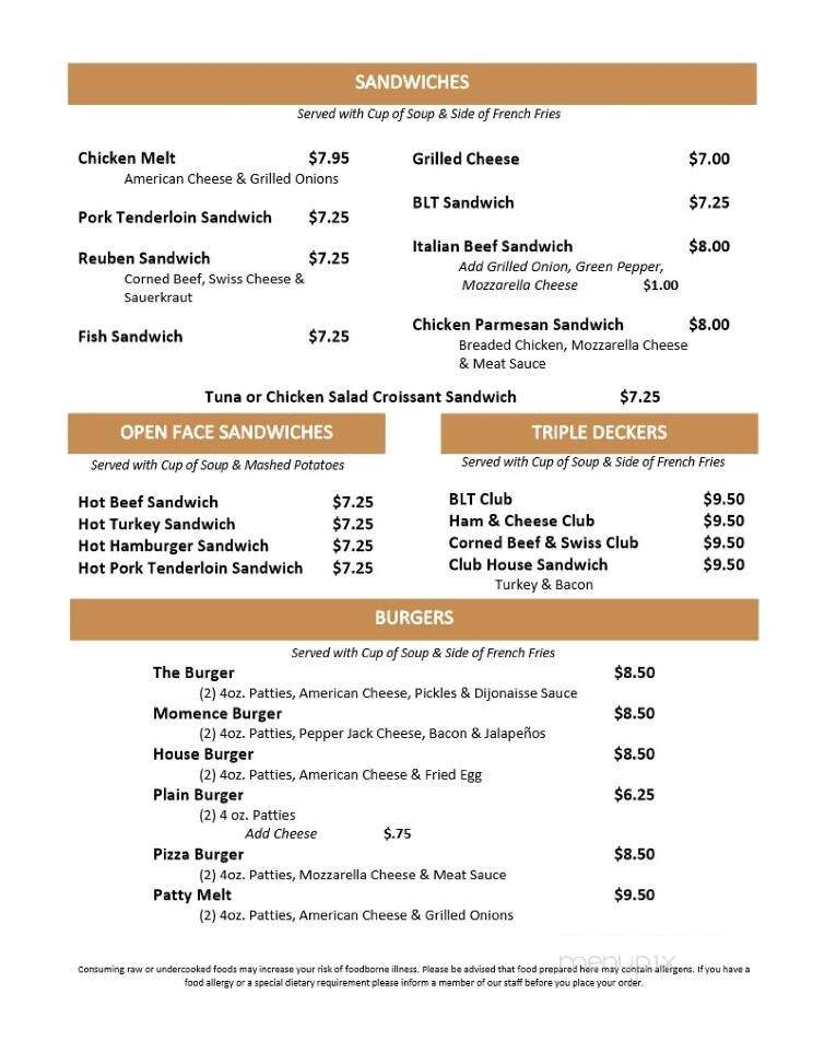 Momence Cafe - Momence, IL menu_pic