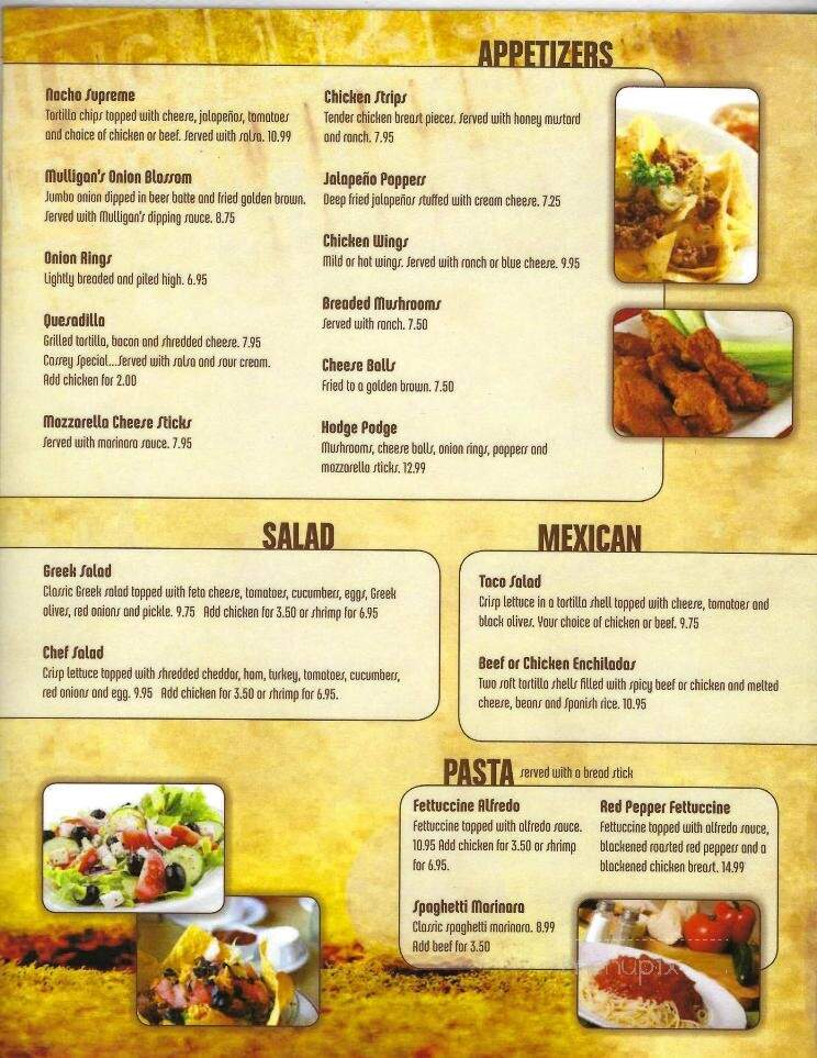 Mulligan's Bar & Grill - Mason City, IA menu_pic
