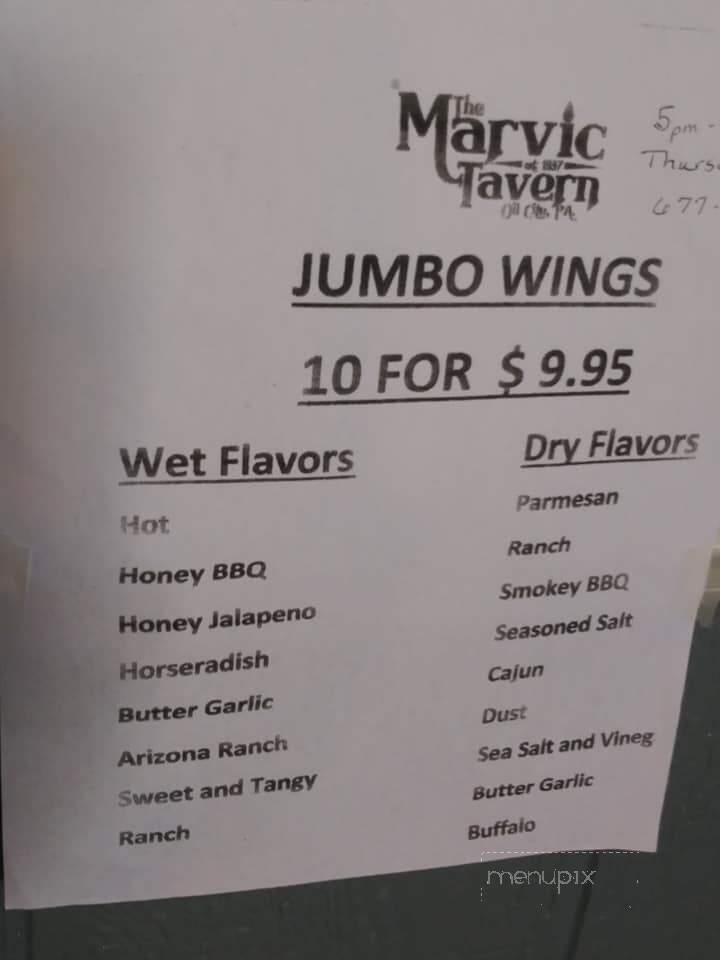 Marvic Tavern - Oil City, PA menu_pic