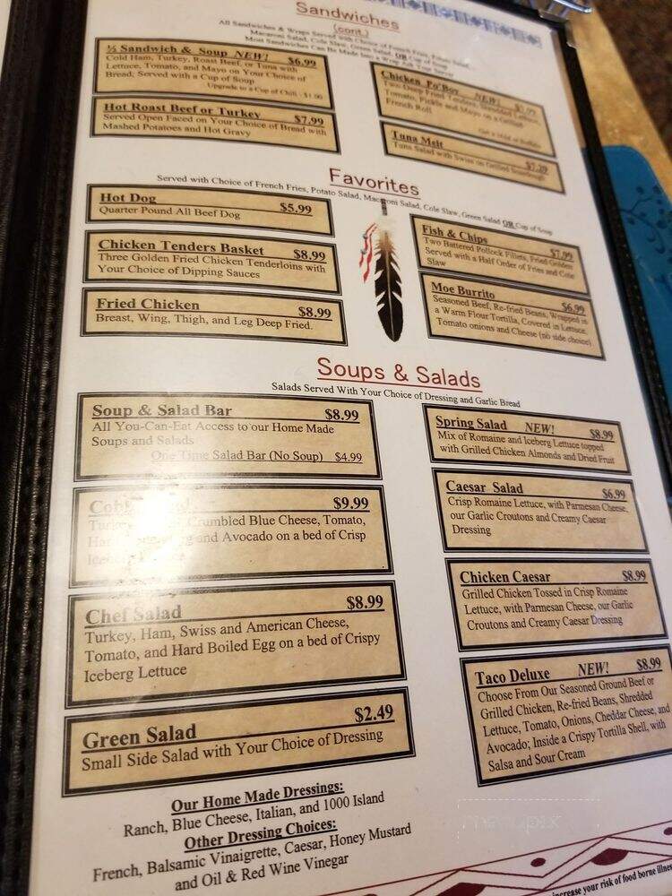 Mary & Moe's Wigwam - Fernley, NV menu_pic