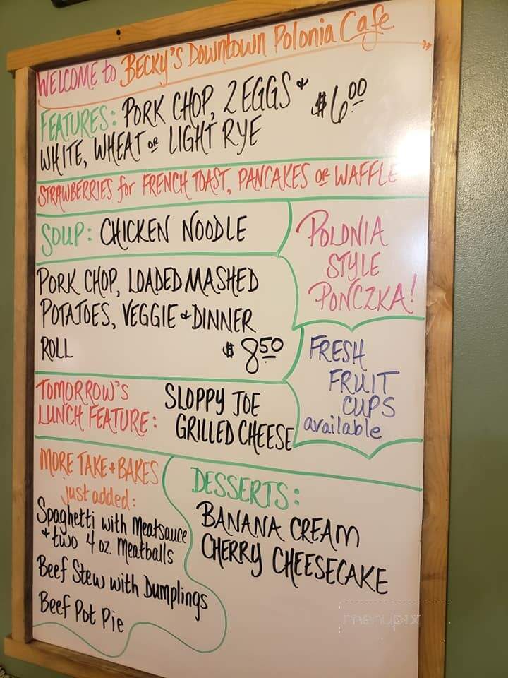 Polonia Cafe - Custer, WI menu_pic