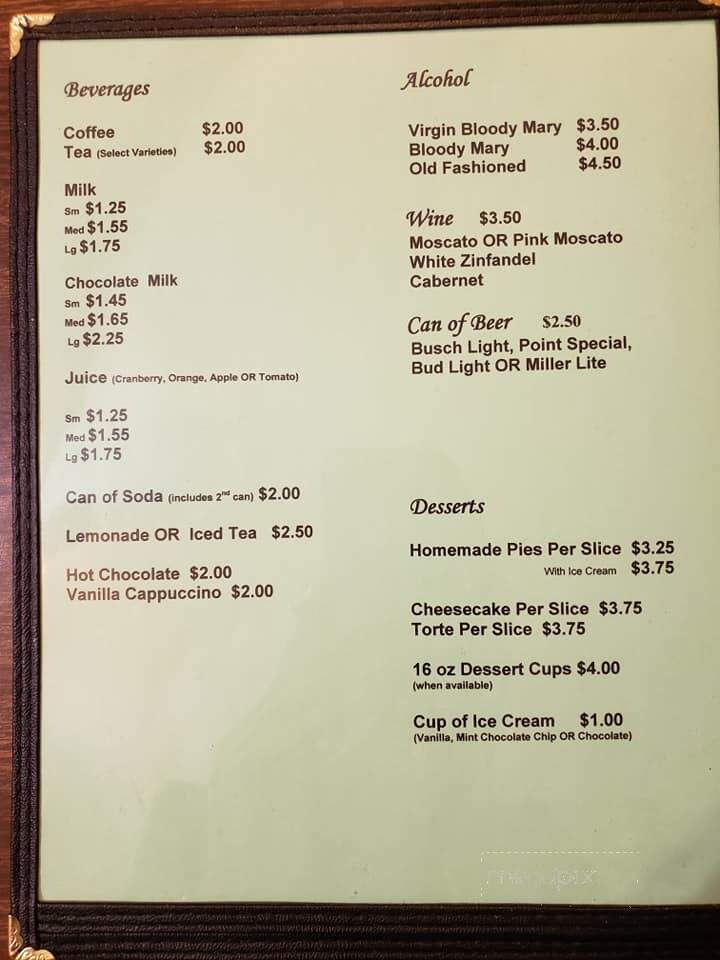 Polonia Cafe - Custer, WI menu_pic