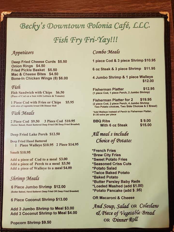 Polonia Cafe - Custer, WI menu_pic