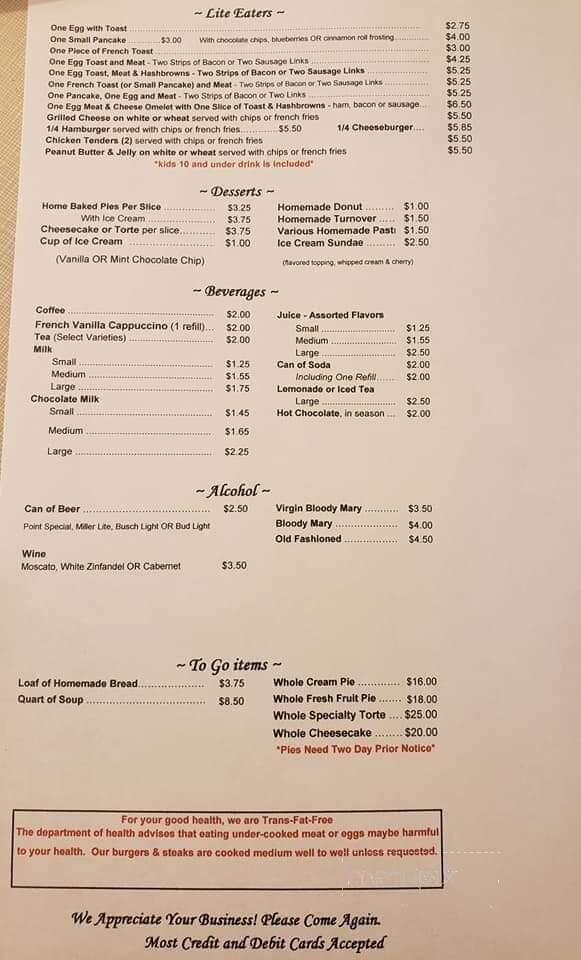 Polonia Cafe - Custer, WI menu_pic