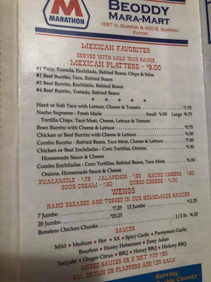 Red Mule Inn - Eaton, OH menu_pic