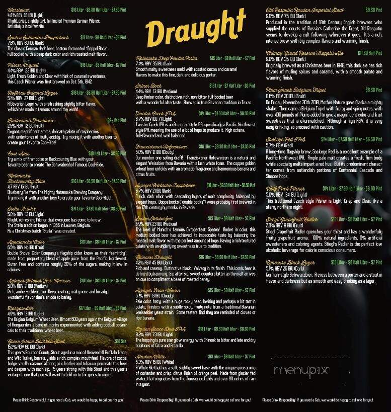 Schwabenhof Incorporated - Wasilla, AK menu_pic