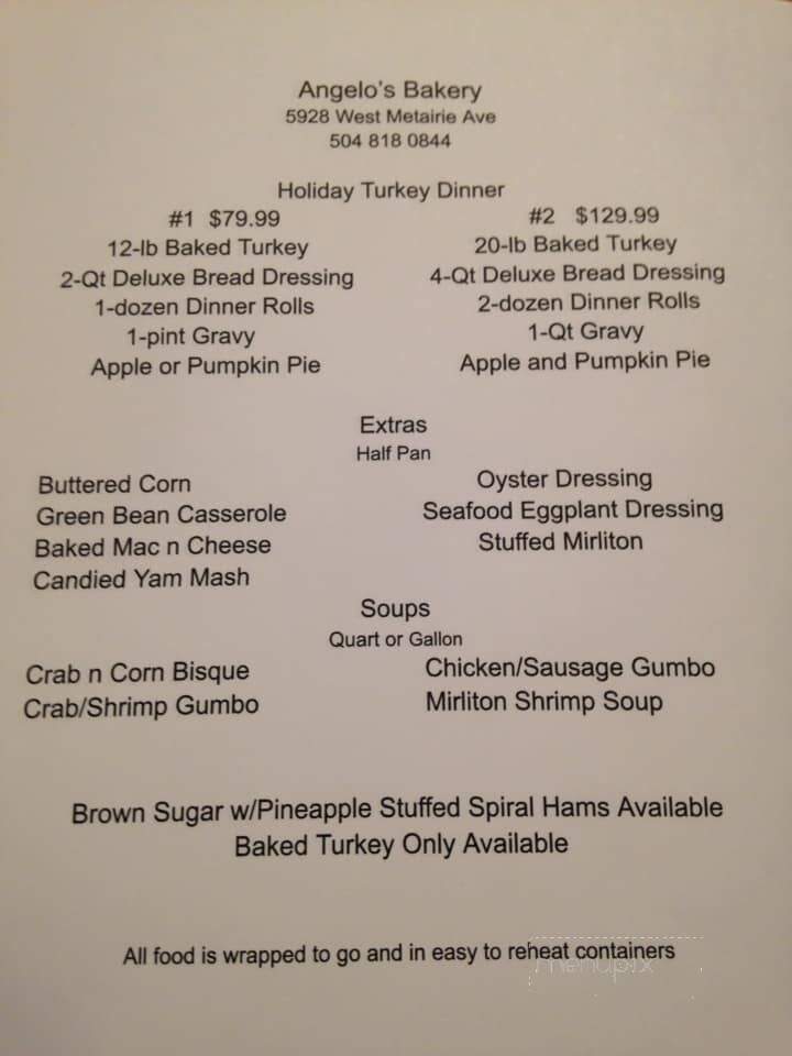 Angelo's Bakery - Metairie, LA
