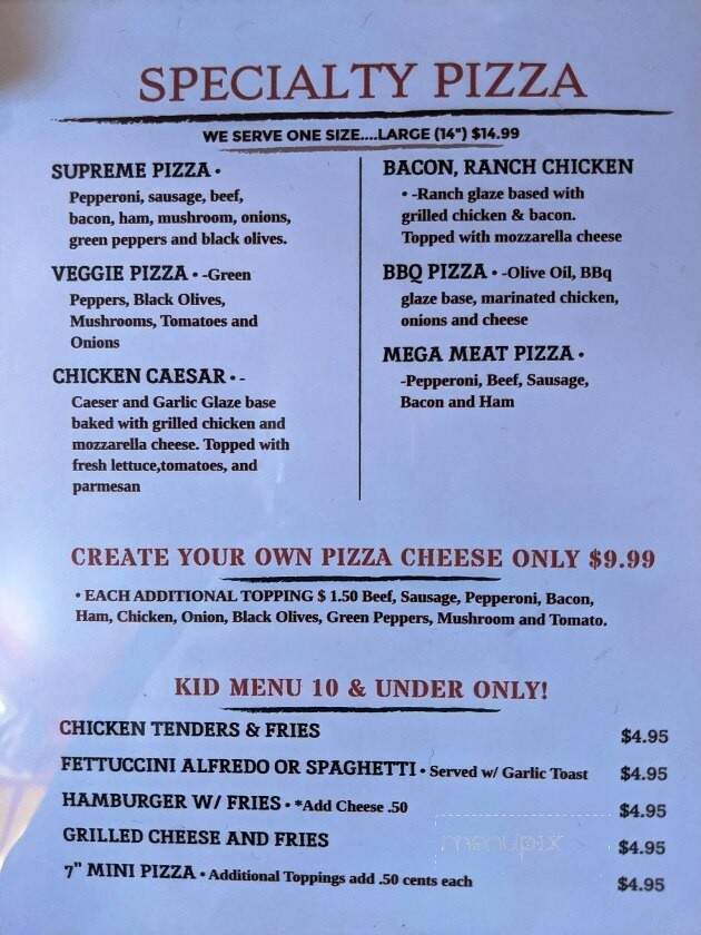 P J's Diner - Breese, IL menu_pic
