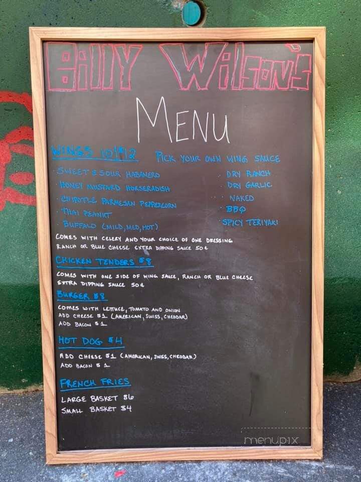 Billy Wilson's Ageing Still - Norwich, CT menu_pic
