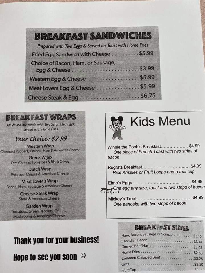 Mountville Family Restaurant - Mountville, PA menu_pic