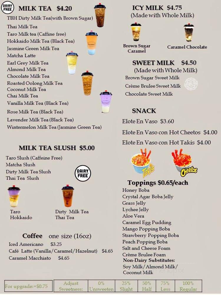 Tea Be Honest - Moreno Valley, CA menu_pic
