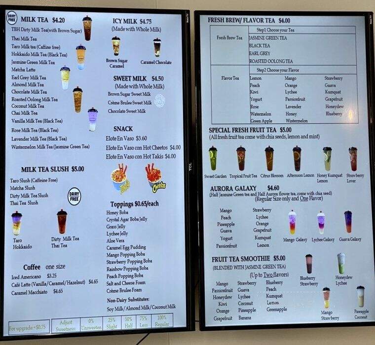 Tea Be Honest - Moreno Valley, CA menu_pic