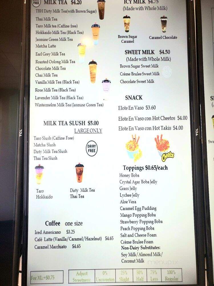 Tea Be Honest - Moreno Valley, CA menu_pic