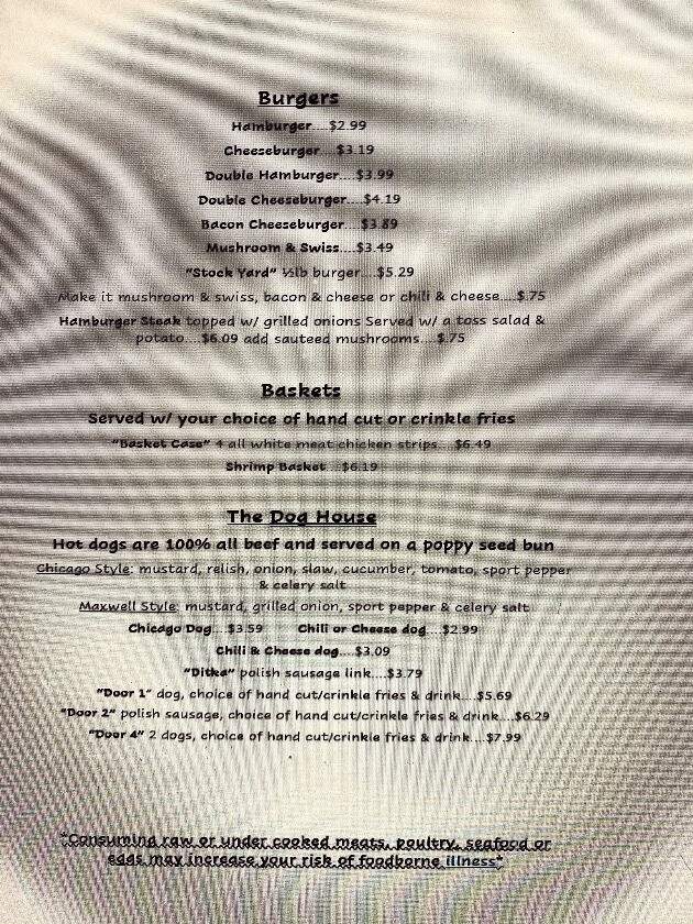 Evans Sidewalk Cafe - Bristol, IN menu_pic
