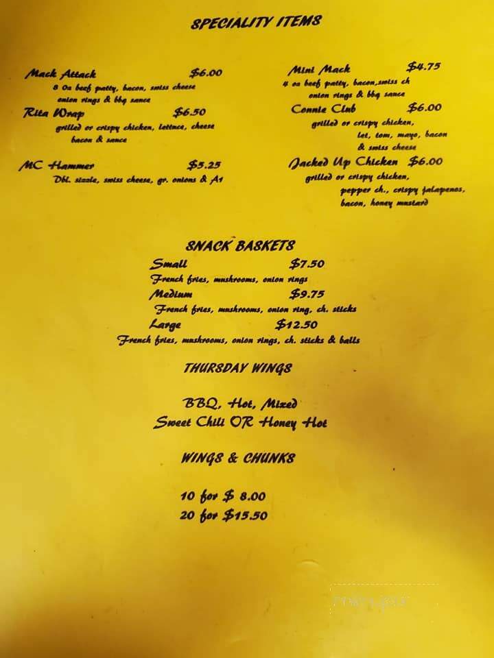 Mack & Rita's - Miller City, OH menu_pic