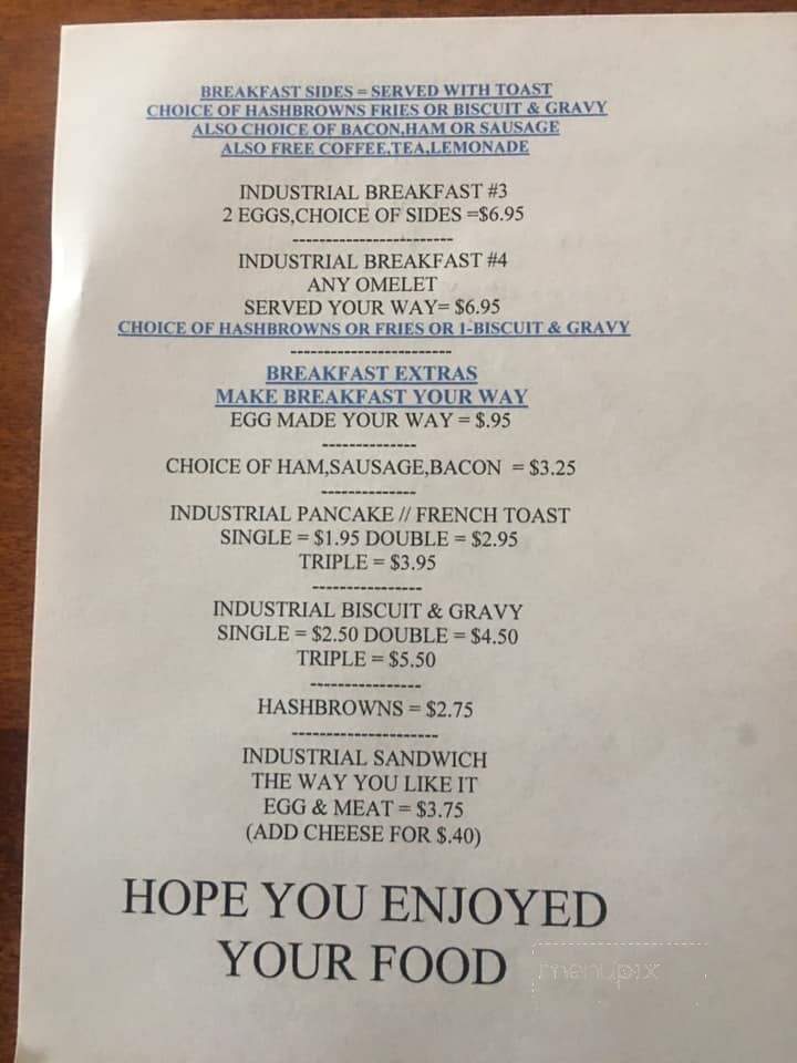 Industrial Tavern - Centralia, IL menu_pic