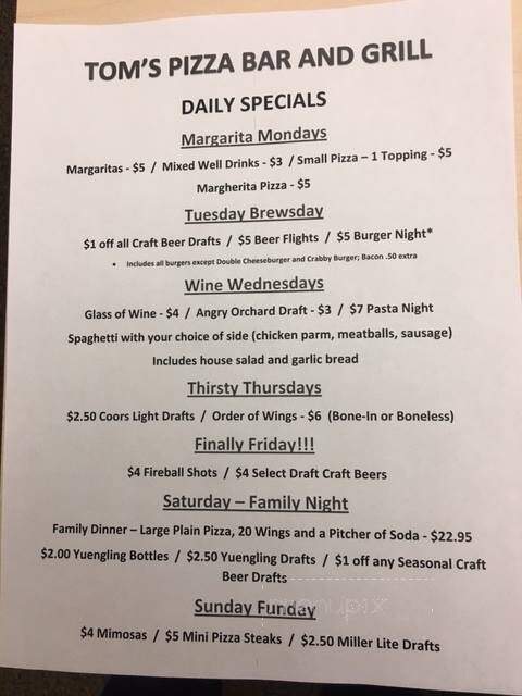 Tom's Pizza Place - Aston, PA