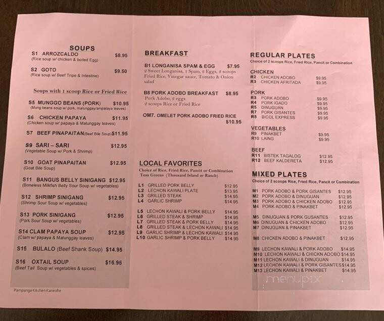 Pampanga Kitchen Kaneohe - Kaneohe, HI menu_pic