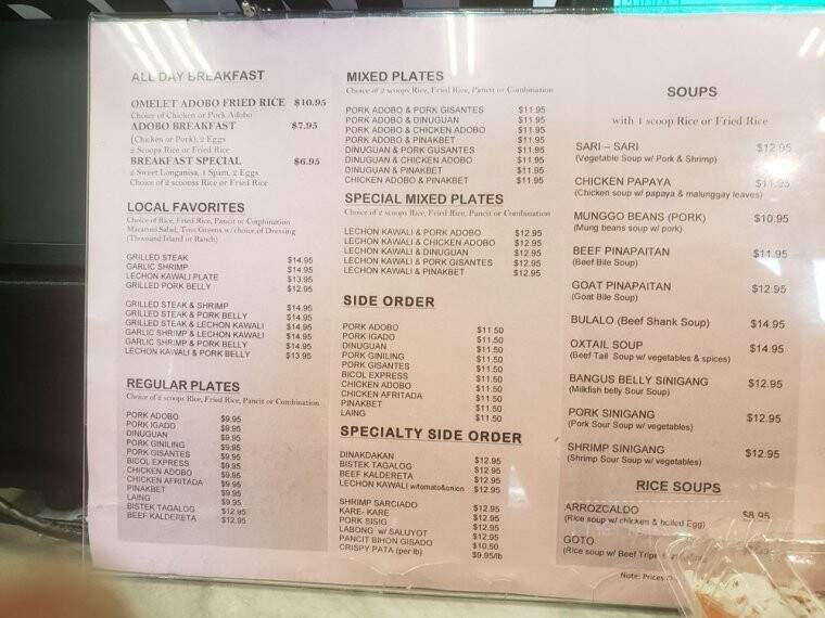 Pampanga Kitchen Kaneohe - Kaneohe, HI menu_pic