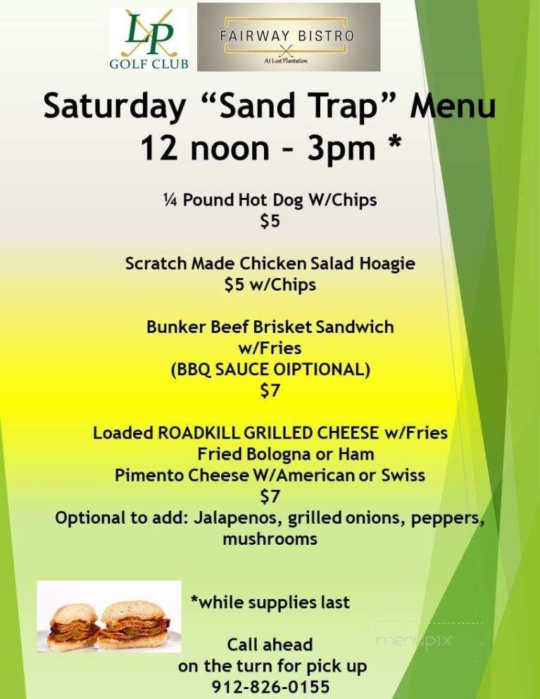 Fairway Bistro - Rincon, GA menu_pic