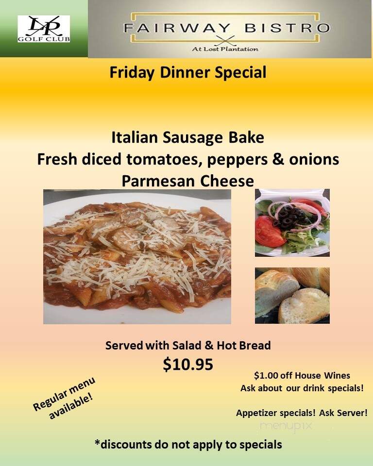 Fairway Bistro - Rincon, GA menu_pic