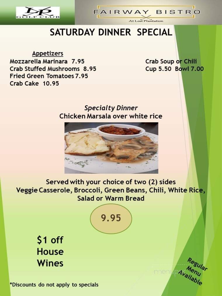 Fairway Bistro - Rincon, GA menu_pic