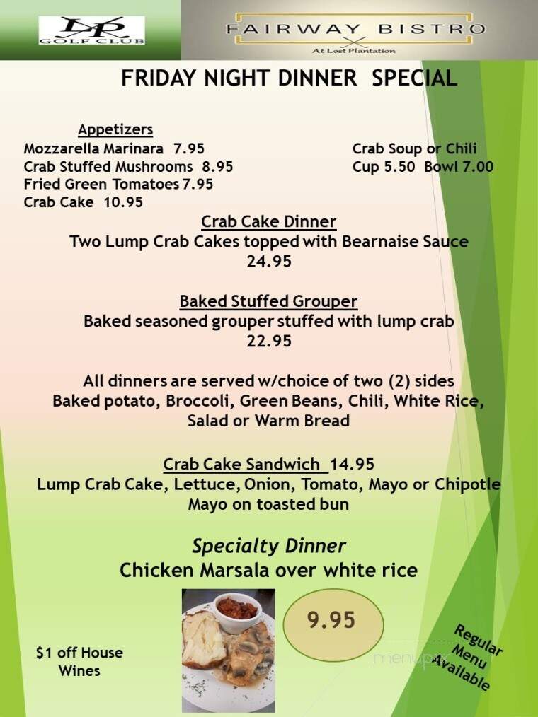 Fairway Bistro - Rincon, GA menu_pic