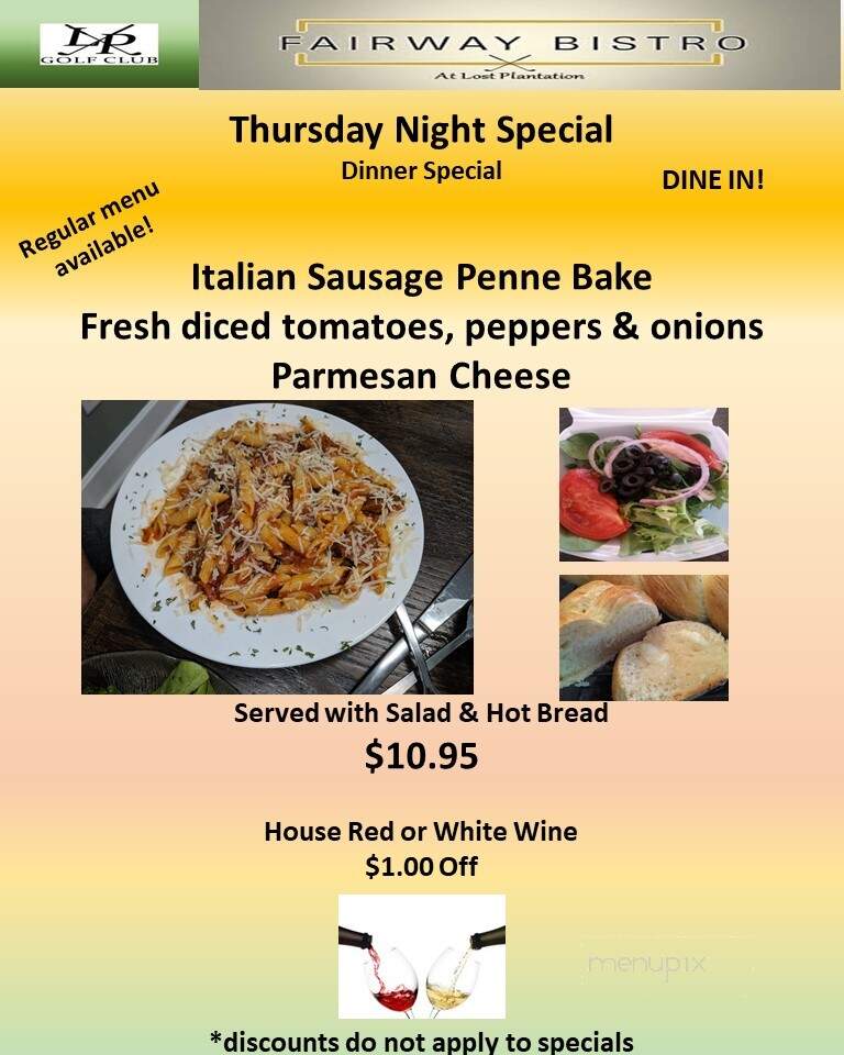 Fairway Bistro - Rincon, GA menu_pic
