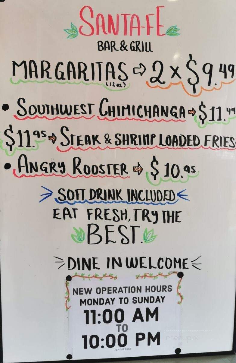 Santa Fe Grill & Bar - Jackson, MS menu_pic