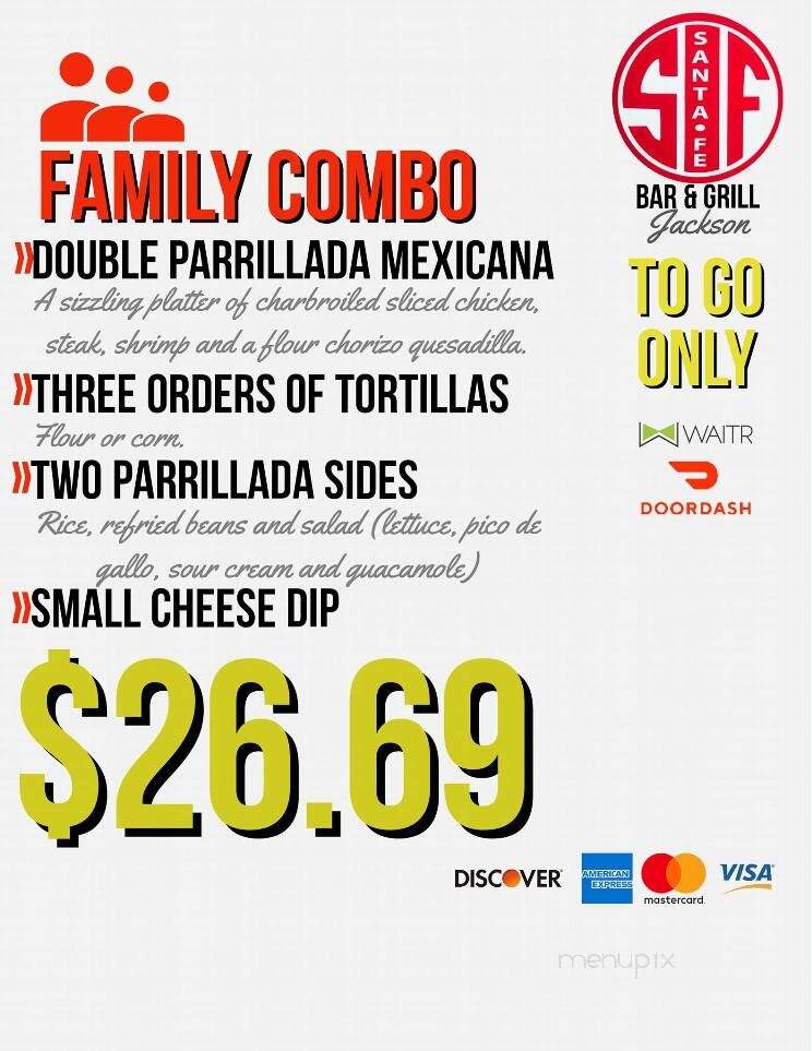 Santa Fe Grill & Bar - Jackson, MS menu_pic