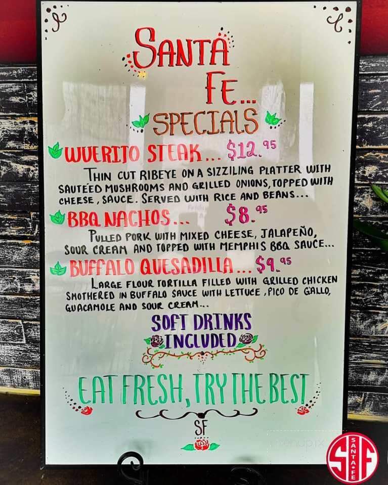 Santa Fe Grill & Bar - Jackson, MS menu_pic