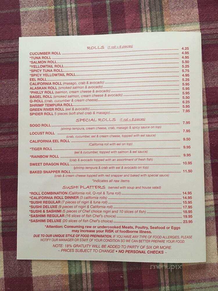Sogo Express - Locust, NC menu_pic